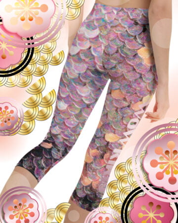 Amadeo as Mermaid (III) Low-Rise Capri Leggings - 4 - Purple - WOWKIREI.COM